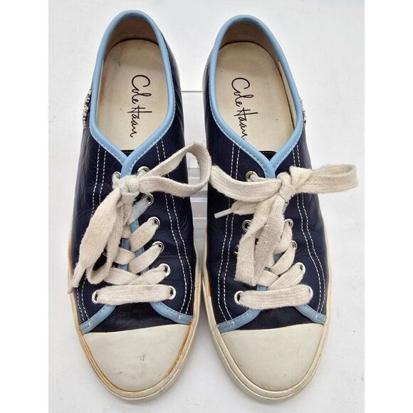 Cole Haan Navy & White Canvas Sneakers With Nike Air Sole - Picture 1 of 14